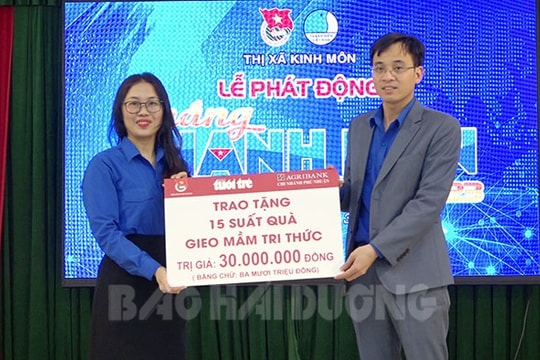 Thị đoàn Kinh Môn phối hợp làm từ thiện