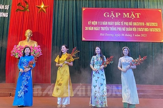 Hội Phụ nữ Bộ Chỉ huy quân sự tỉnh Hải Dương gặp mặt nhân Ngày Quốc tế phụ nữ 8.3