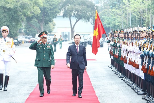 Chủ tịch nước Võ Văn Thưởng dự Lễ tuyên dương Gương mặt trẻ tiêu biểu toàn quân 2022