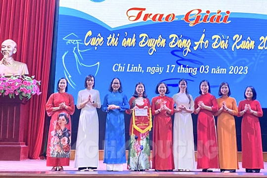 Phụ nữ An Lạc nhất cuộc thi ảnh Duyên dáng áo dài Chí Linh