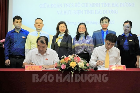 Tỉnh đoàn và Bưu điện tỉnh Hải Dương ký thỏa thuận hợp tác