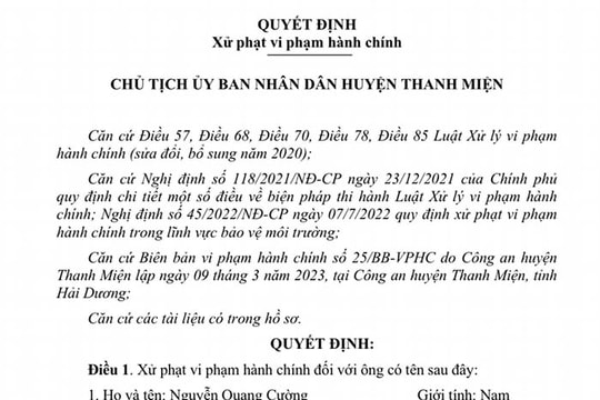 Gây ô nhiễm môi trường, 1 hộ sản xuất đồ chơi ở Thanh Miện bị phạt