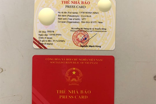 Làm giả thẻ nhà báo để "xin xỏ" khi vi phạm, đối tượng bị tạm giữ hình sự
