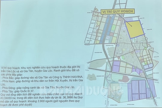Tăng diện tích đất cây xanh Khu phát triển dân cư mới phía đông bắc thị trấn Gia Lộc 