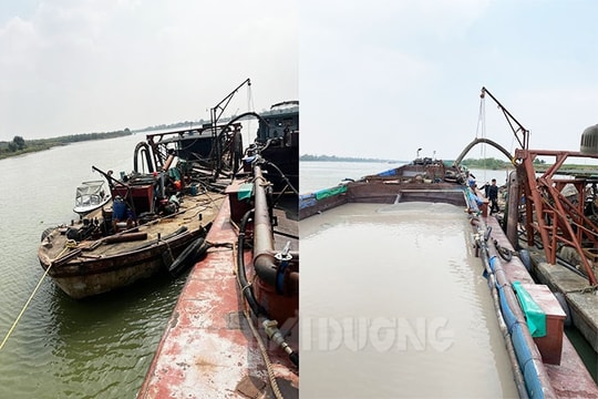 Khai thác cát trái phép trên sông Kinh Thầy, 6 người bị phạt hơn 2,2 tỷ đồng