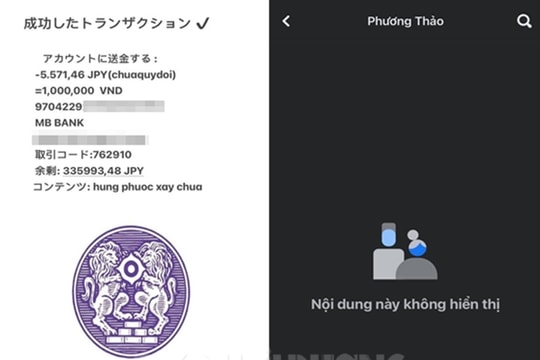 Cảnh giác thủ đoạn lừa chuyển tiền ủng hộ rồi chiếm đoạt tài khoản ngân hàng