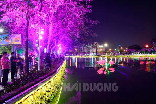Trình diễn ánh sáng tại phố đi bộ, chợ đêm Bạch Đằng