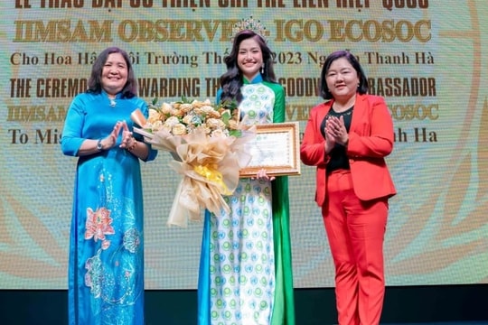 Hoa hậu Nguyễn Thanh Hà nhận danh hiệu Đại sứ thiện chí trẻ Liên Hiệp Quốc