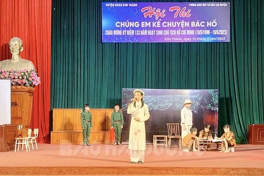 Học sinh Kim Thành thi kể chuyện Bác Hồ