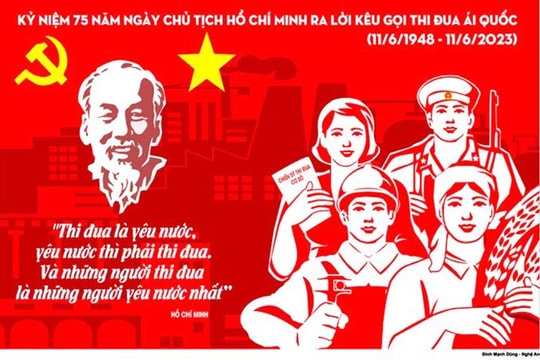 Giới thiệu bộ tranh cổ động nhân dịp 75 năm Bác Hồ ra Lời kêu gọi "Thi đua ái quốc"