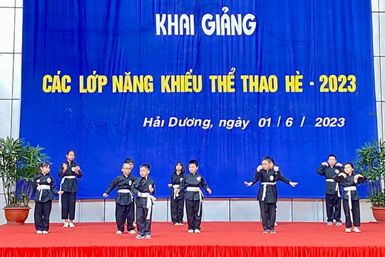 Hơn 300 trẻ em tham gia các lớp năng khiếu thể thao hè tại Nhà Thi đấu thể dục thể thao Hải Dương 