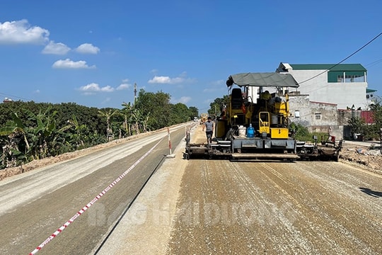 Dự án đường trục Đông - Tây qua Ninh Giang đạt 40% khối lượng