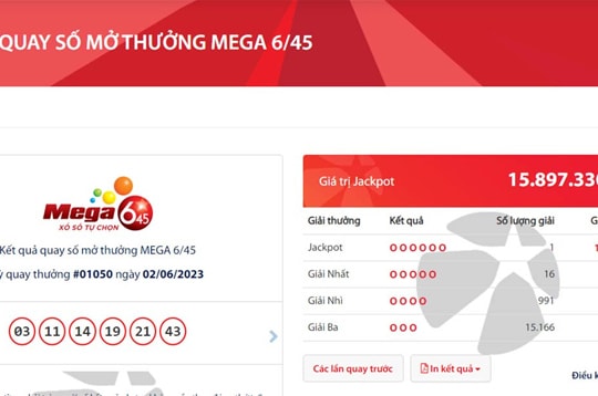 Lại tìm thấy vé số trúng độc đắc Vietlott gần 16 tỷ đồng