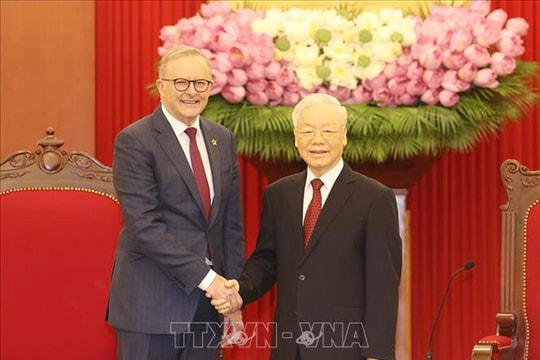​Tổng Bí thư Nguyễn Phú Trọng tiếp Thủ tướng Australia Anthony Albanese