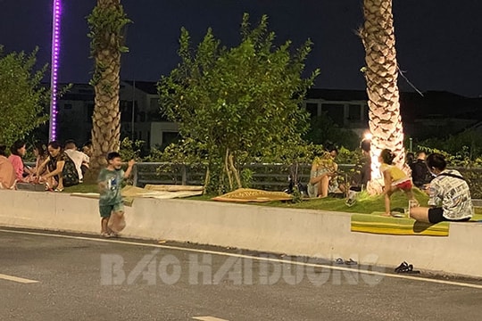 Lại chiếm dụng dải phân cách cầu Hải Long để kinh doanh