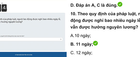 Không nên xem đáp án để làm bài thi tìm hiểu pháp luật trực tuyến 