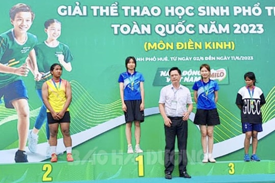 Hải Dương nhì toàn đoàn môn điền kinh Giải thể thao học sinh phổ thông toàn quốc