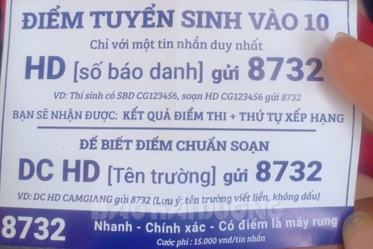 Trục lợi thí sinh bằng trò tra cứu điểm thi của tổng đài 8732