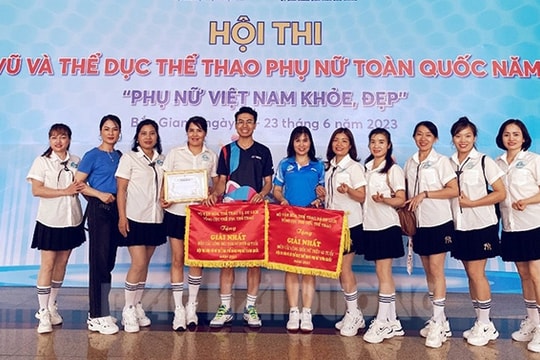 Hải Dương giành giải nhì toàn đoàn Hội thi Dân vũ và Thể dục thể thao phụ nữ toàn quốc