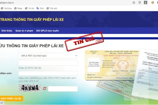 Bộ Giao thông Vận tải đề nghị xử lý website giả mạo trang thông tin điện tử giấy phép lái xe