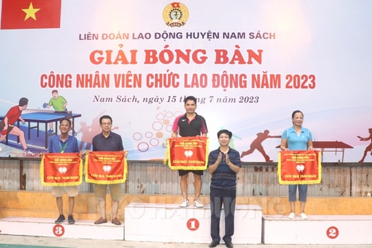 Hơn 50 người tranh tài Giải bóng bàn công nhân, viên chức, lao động huyện Nam Sách mở rộng năm 2023