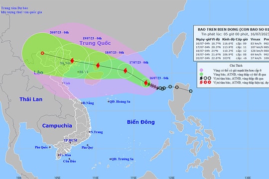 Áp thấp nhiệt đới mạnh lên thành bão số 1, hướng về vịnh Bắc Bộ