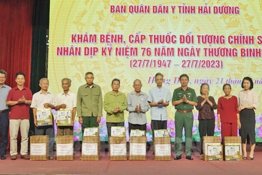 Bộ Chỉ huy quân sự tỉnh Hải Dương khám bệnh, cấp thuốc cho 326 đối tượng chính sách, người có công