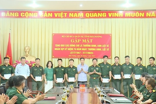 Bộ Chỉ huy quân sự tỉnh Hải Dương gặp mặt con thương binh, bệnh binh, liệt sĩ