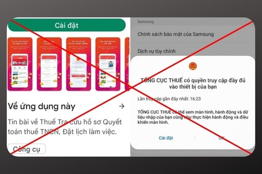 Cảnh báo app giả mạo cơ quan thuế để chiếm đoạt tài sản