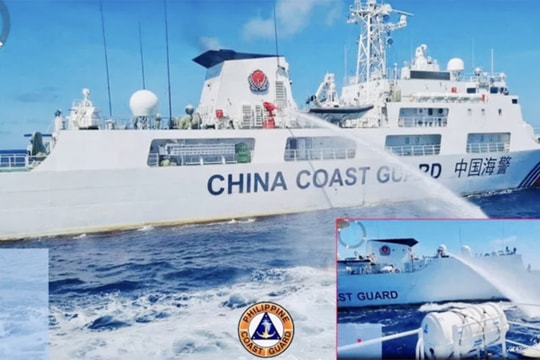 Hải cảnh Trung Quốc bị tố dùng vòi rồng tấn công tàu Philippines ở Biển Đông