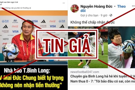 Rộ trang tin rác bịa đặt bôi bác tuyển nữ Việt Nam, mạo danh huấn luyện viên Park Hang Seo lừa đảo