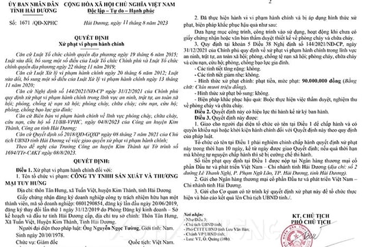 Hai công ty bị phạt 170 triệu đồng do vi phạm về phòng cháy, chữa cháy