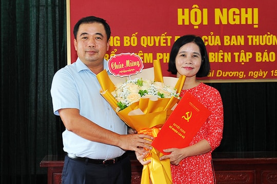 Báo Hải Dương có nữ Phó Tổng Biên tập đầu tiên