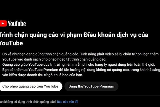 YouTube mạnh tay với người chặn quảng cáo