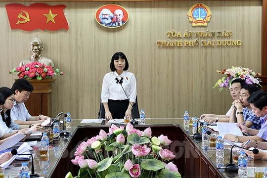 Phòng xử của Tòa án Nhân dân TP Hải Dương chật, chưa đáp ứng xét xử vụ án nhiều đương sự 