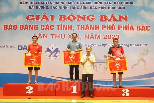 Báo Hưng Yên nhất toàn đoàn Giải bóng bàn báo Đảng các tỉnh, thành phố phía Bắc