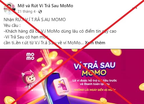 Lập fanpage giả, lừa đảo mở ví nhận thưởng, rút tiền từ ví trả sau