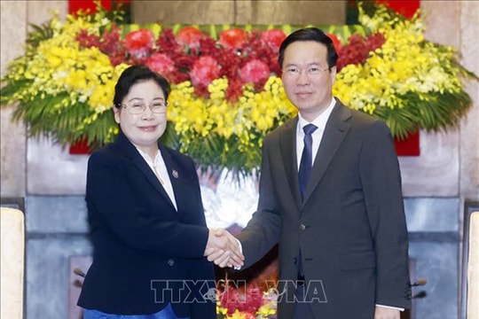 Chủ tịch nước Võ Văn Thưởng tiếp Chánh án Tòa án nhân dân tối cao Lào