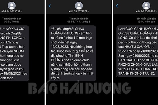Nhiều tin nhắn đòi nợ làm phiền