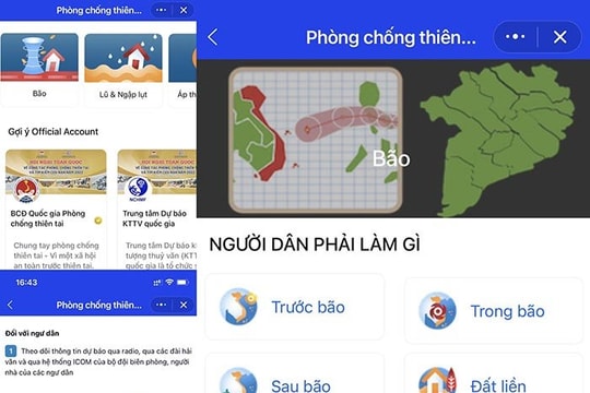 Ứng dụng hỗ trợ người dân phòng chống thiên tai