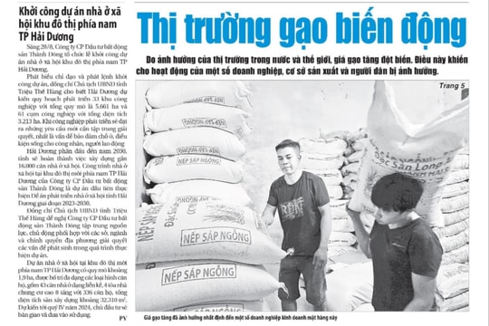 Xem gì trên báo Hải Dương ngày 29/8?