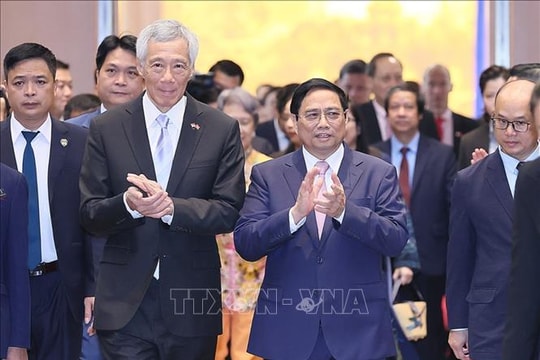 Thủ tướng Phạm Minh Chính và Thủ tướng Lý Hiển Long dự hội nghị thúc đẩy các dự án hợp tác Việt Nam - Singapore