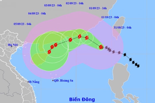 Bão số 3 giật trên cấp 17, di chuyển theo hướng Tây Tây Bắc