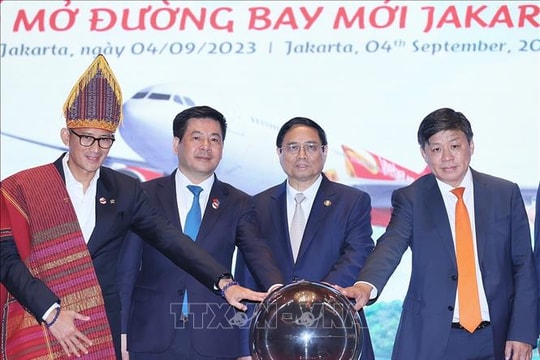 Thủ tướng Phạm Minh Chính dự Lễ công bố mở đường bay thẳng Jakarta - Hà Nội