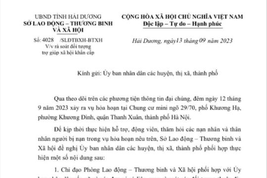 Kịp thời hỗ trợ nạn nhân, thân nhân người Hải Dương bị nạn trong vụ cháy chung cư mini