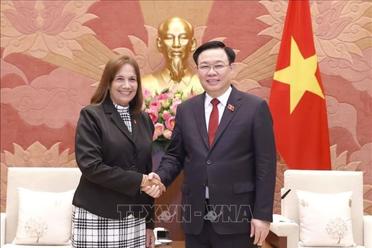 Chủ tịch Quốc hội Vương Đình Huệ tiếp Phó Chủ tịch Quốc hội Cuba