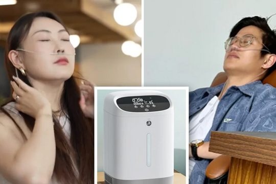 Người trẻ Trung Quốc dùng máy thở để giảm áp lực