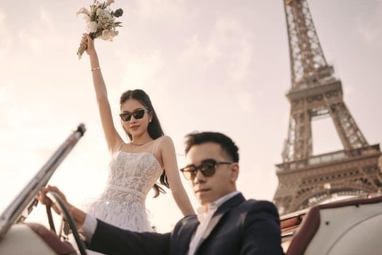 Ảnh cưới lãng mạn ở Pháp của Á hậu Phương Anh và chồng doanh nhân