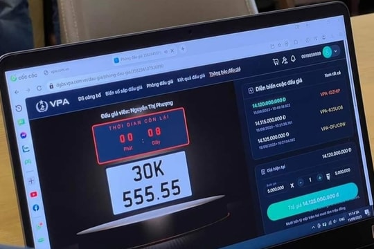 Lo ngại tình trạng đẩy giá ảo, "bùng đơn" khi giá đấu biển số quá cao