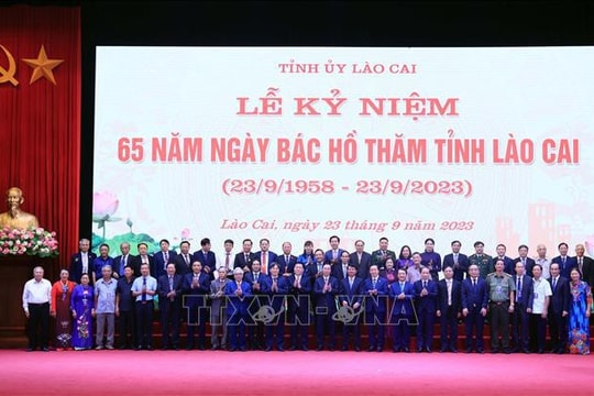 Chủ tịch nước Võ Văn Thưởng dự Lễ kỷ niệm 65 năm Bác Hồ thăm Lào Cai